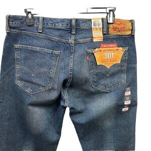 Levi's 501 Original Fit Stretch Straight Leg Button Fly Men Jeans 40x30 Blue Sey